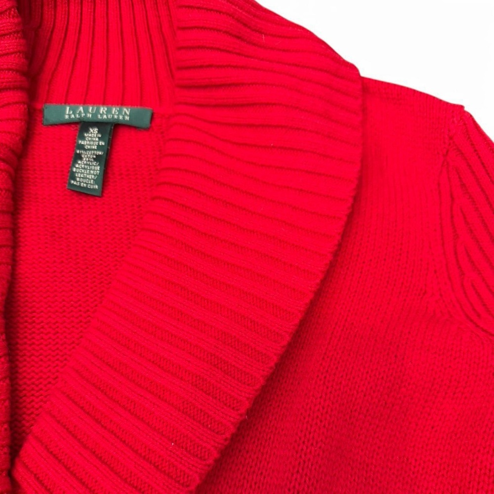 Ralph Lauren Red Cardigan with Buckle Accent - Picture 5 of 5